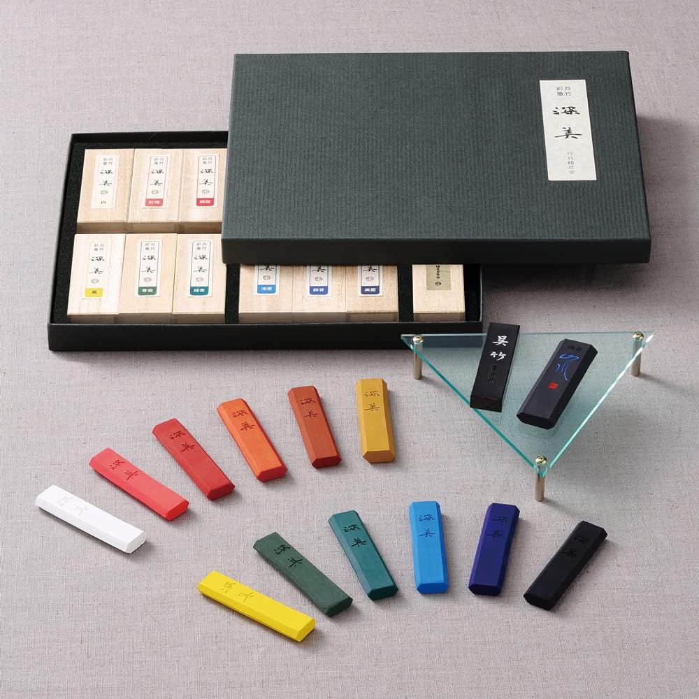 Kuretake solid ink sticks Ink, Sai-sumi, Shinbi, 14-piece set, AK8/14V