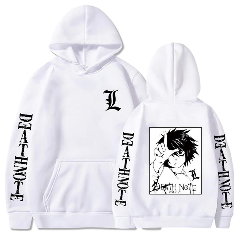 Harajuku Death Note Unisex Comic Hoodie Japanese Anime Printed Men's Hoodie Oversized Long Sleeve Streetwear Casual Sweatshirts