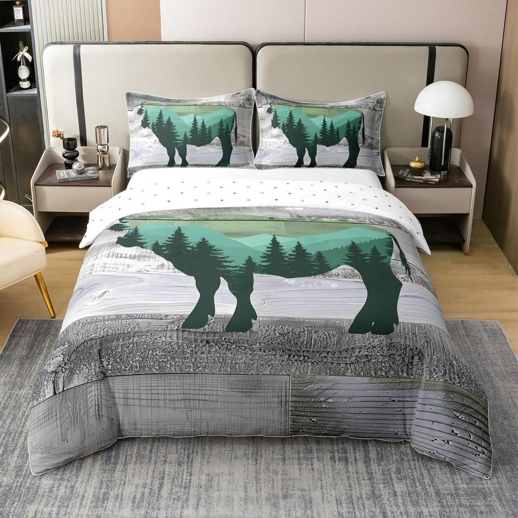 Wildlife Duvet Cover Queen King Size Animal Safari Country Style Quilt Cover Soft Bedding Set For Kids And Teens Bedroom 3 Pcs
