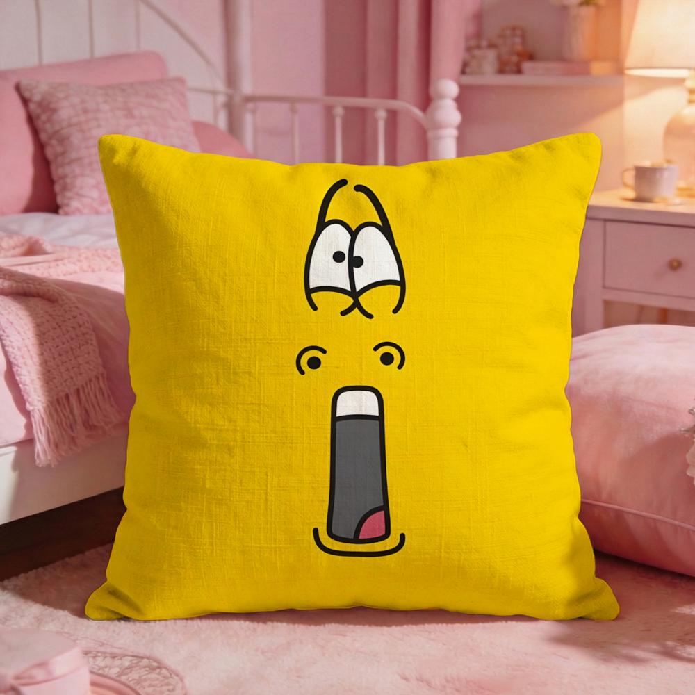 LLarvaS Cute Cartoon Cushion Cover Premium Comfort Reversible Pillow Cove Two In One Design For Any Room  Car Interior