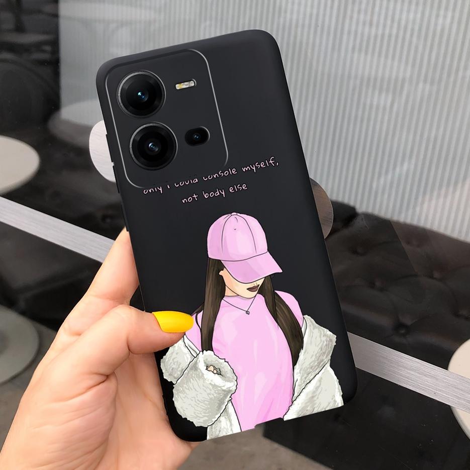 Чехол для Vivo V25 V25e Милый Модный Мультяшный Девочки Подсолнух Мягкий Силиконовый Чехол для Телефона Для Vivo V25 V 25 VivoV25e Задняя Крышка Coque