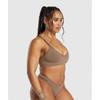 Gymshark Бесшовный бюстгальтер-бралетт с V-образным вырезом Soul Brown B6a7k Nbzw