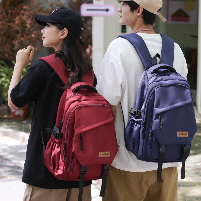 Однотонный школьный рюкзак для студента, женский, большой емкости, дорожный рюкзак, мужской рюкзак для компьютера