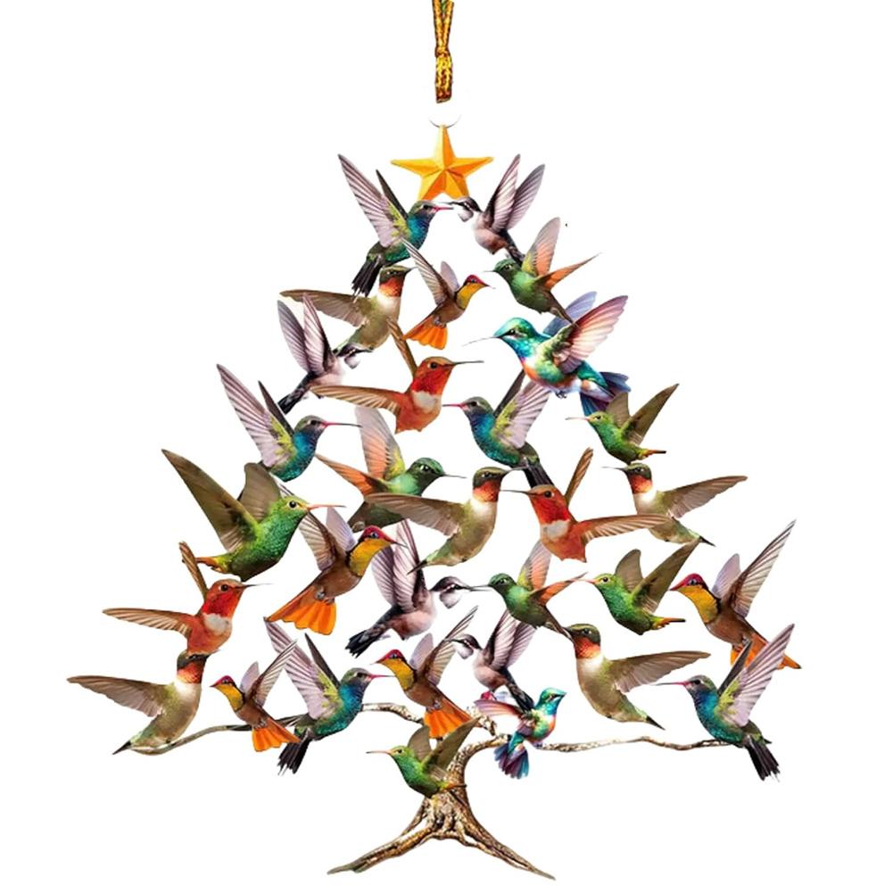 Колибри Рождественское украшение Красочный Стек Птица Имитация Птицы Декоративная Подвеска Подвесные Украшения на Елку Рождественский Декор