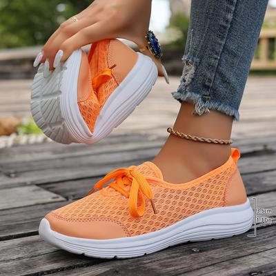 Модные женские кроссовки Женская обувь Мягкая подошва Сетчатая повседневная обувь Низкий верх Плоская подошва Обувь для ходьбы Женская летняя обувь