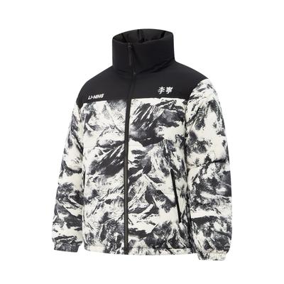 Li-Ning Минималистичная универсальная куртка-пуховик с коротким зиппером и воротником-стойкой, унисекс, верхняя одежда AYMV433-1