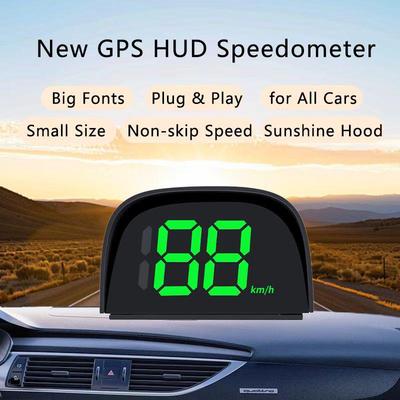Универсальный автомобильный проекционный дисплей HUD с GPS, отображение скорости в км/ч и милях/ч
