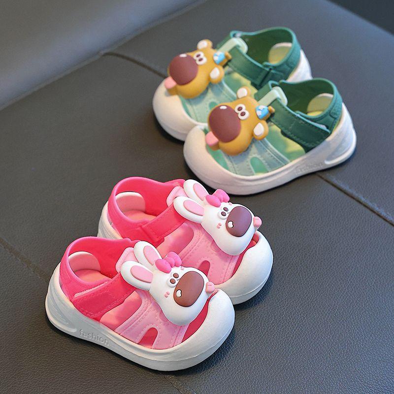 New style toddler shoes for boys and girls, baby shoes with covered toes0-3Anti-slip, anti-collision soft-soled outdoor sandals