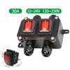 IP66 Waterproof DPST Rocker Toggle Switch Box Double Side Double Hole 15A/250V AC/DC 30A/250V Electronics Instrument Enclosure
