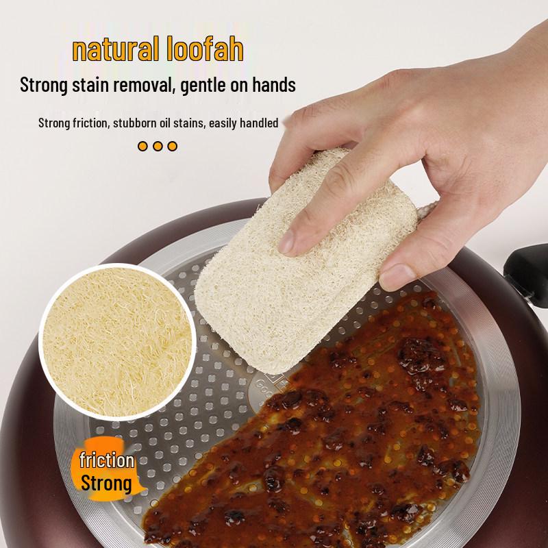 Natural Loofah Dish Scrubber - Kitchen Pot Scrubbing Sponge