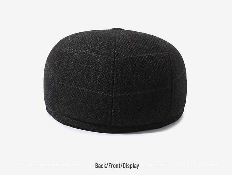 Стильная кепка «утконос» для мужчин среднего и пожилого возраста — теплая повседневная шапка с бархатной подкладкой для осени и зимы на открытом воздухе.