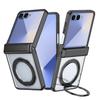 Rotatable Ring Holder Plated Frame with Magnetic Phone Case  For Samsung Z Flip 7 flip7 Galaxy Z Flip7 Lens protection Cover