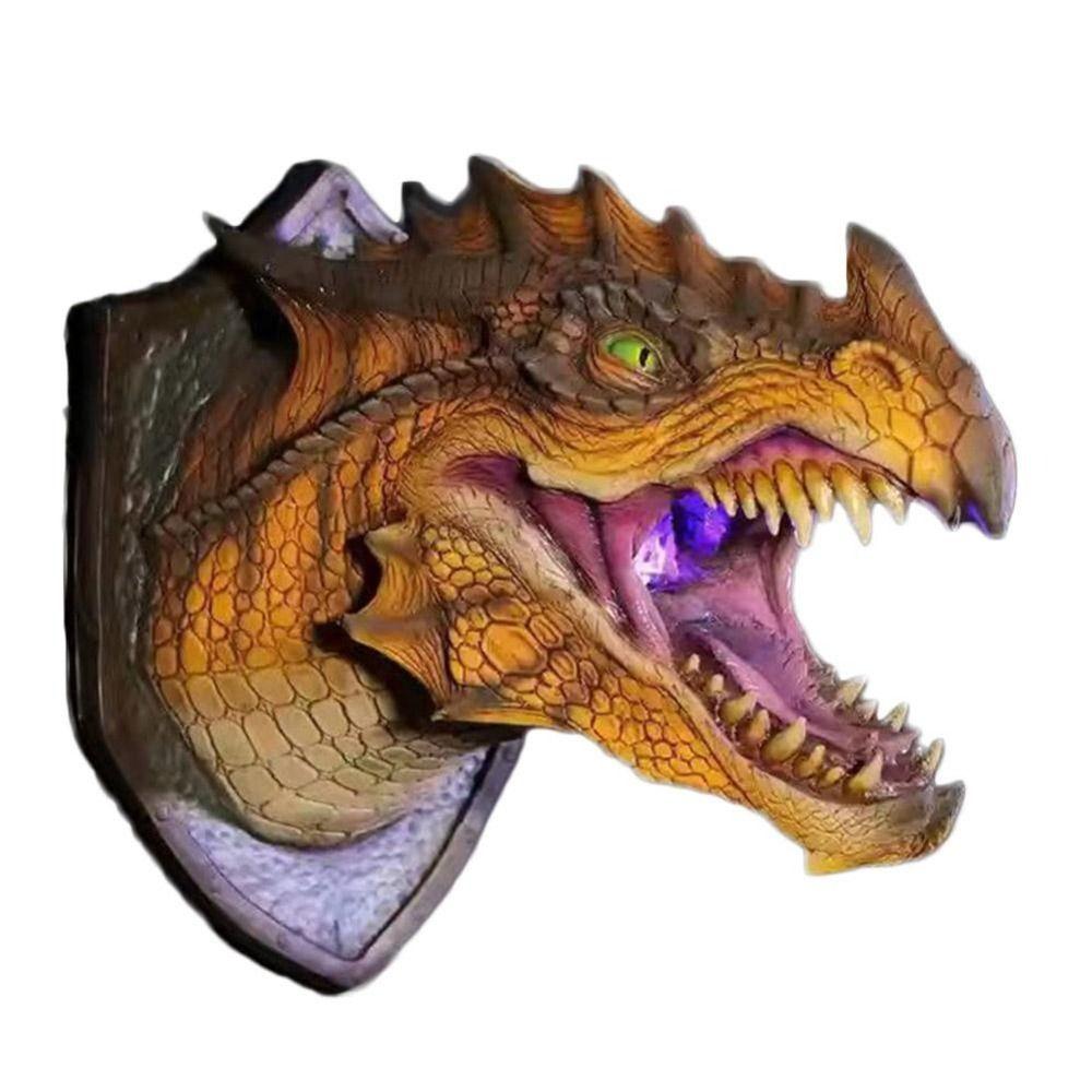 3D Голова дракона настенная скульптура со светодиодным дымом Голова динозавра увлажнитель светодиодный светоизлучающий реквизит подвесное украшение для дома
