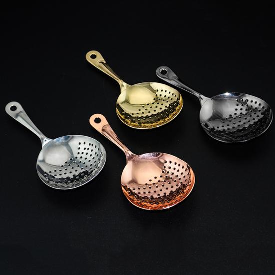 Julep Strainer Professional Удобная сетка 304 Нержавеющая сталь Эргономичная ручка Коктейльный фильтр Ложка Кухонные принадлежности