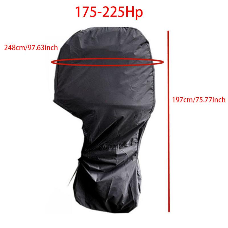 420D Boat Full Outboard Engine Cover Motor Engine Boat Cover Yacht Half Outboard UV Black Oxford Waterproof Protector Cover