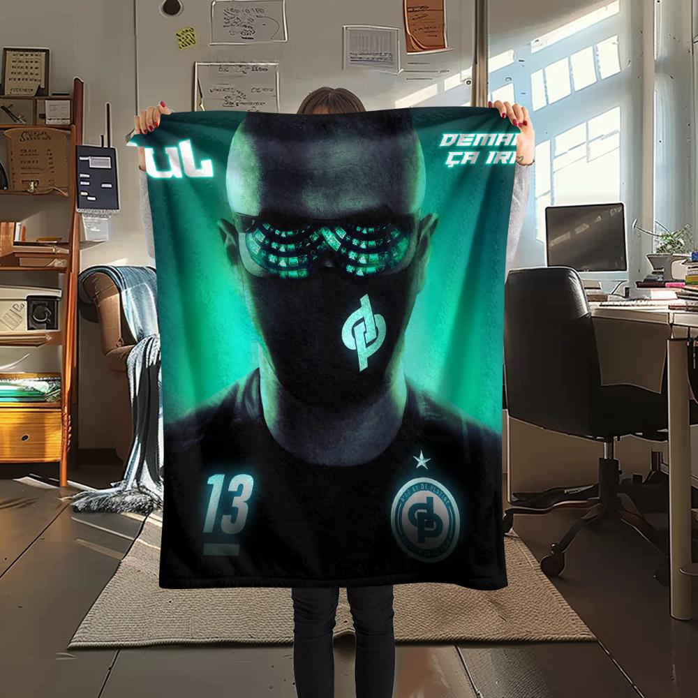 1 шт. Фланелевое одеяло JuL C'est Pas Des Lol Print, Высококачественное, Для всех сезонов, Декор для дома, Тепло и комфорт, Идеально для рождественских подарков