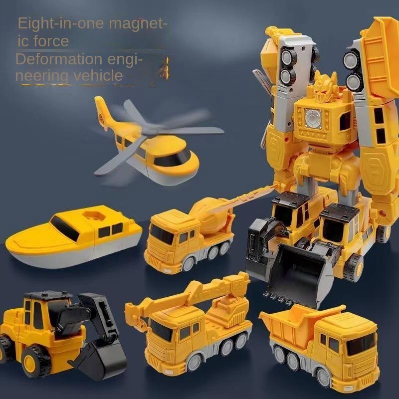 Magnetic Deformation Engineering Car, Children'S Diy Toy Car, Building Block Assembly, Magnetic Attraction Puzzle Robot