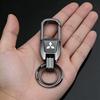 Metal Alloy Car Logo Key Chain Holder for Mitsubishi RALLIART Colt ASX Lancer L200 Pajero Outlander Eclipse Keyring Pandant