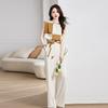 Light Ripe Wind Wide-leg Pants Set Women's Summer New Fashion Temperament Sleeveless Shirt Pants Two-piece Set