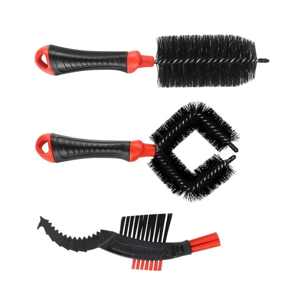 3pack Bike Scrubbers Quick Washing Brush Large Brush Chain Washer Small Brush for Maintenances Professional