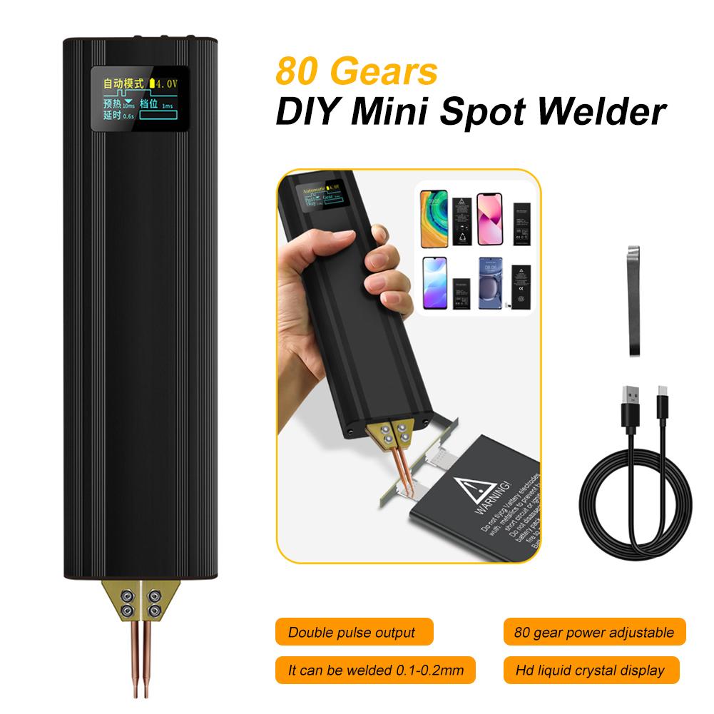 Portable Handheld Spot Welding Machine 80 Gears Spot Welder Adjustable  LCD Digital Display 18650 Battery Spot Welding