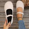 Spring and Autumn New Mary Jane Flats Retro Single Shoes One-word Buckle with Shallow Mouth Small Leather Shoes Women