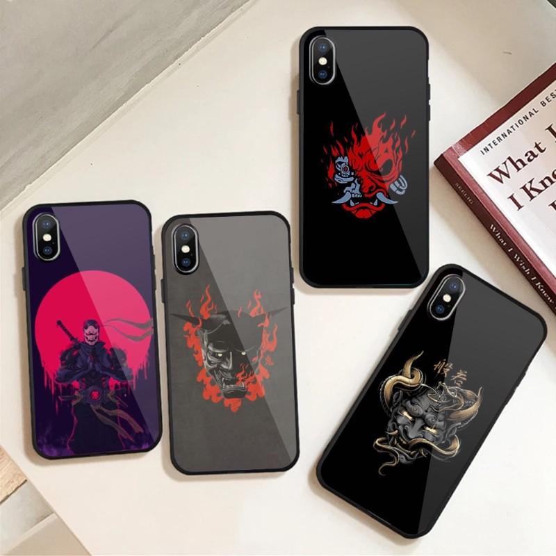 Чехол для телефона Samurai Mask для iPhone 14 13 12 11 XS X 8 7 6 Plus Mini Pro Max SE 2022 черный чехол для телефона из поликарбоната и термополиуретана