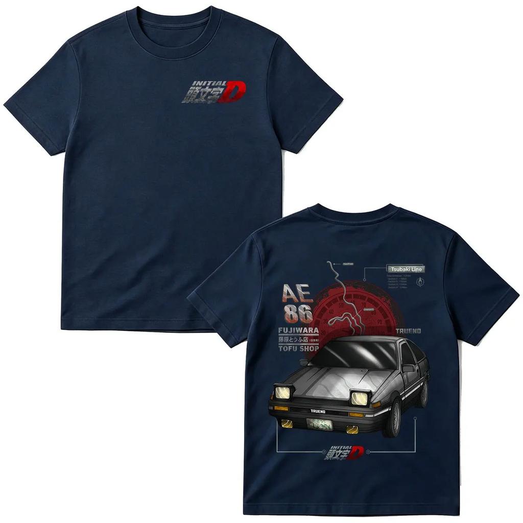 2026 Аниме Initial D AE86 Гоночный Автомобиль Футболка Такumi Фудзивара Магазин Тофу Мужская Женская Модная Футболка Хлопок Короткий Рукав Футболка