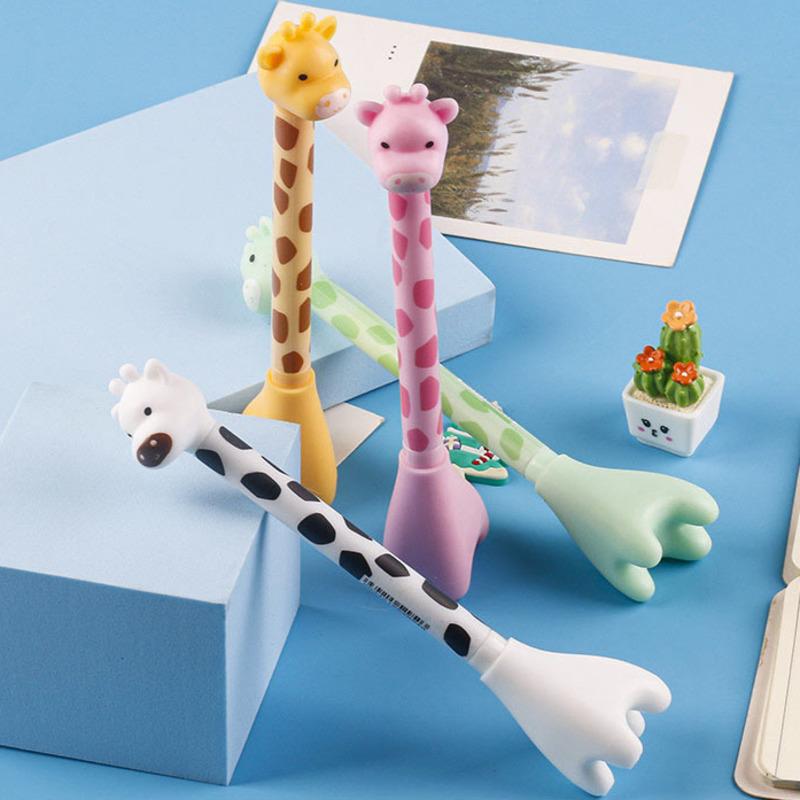 1 шт. кавайная милая мультяшная гелевая ручка с жирафом канцелярские принадлежности для школы и офиса для детей творческие милые симпатичные