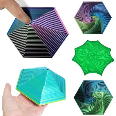 3D-печатная расширяемая сенсорная игрушка-звезда, модель, визуальная иллюзия, восьмиугольная вращающаяся спираль, ornaments, доска для снятия стресса, игра