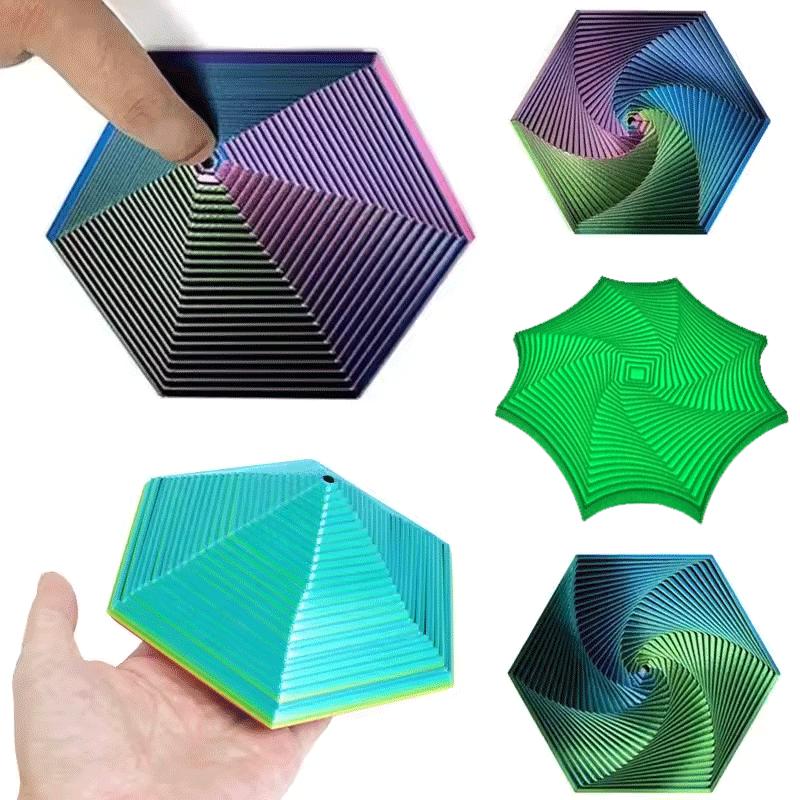 3D-печатная расширяемая сенсорная игрушка-звезда, модель, визуальная иллюзия, восьмиугольная вращающаяся спираль, ornaments, доска для снятия стресса, игра