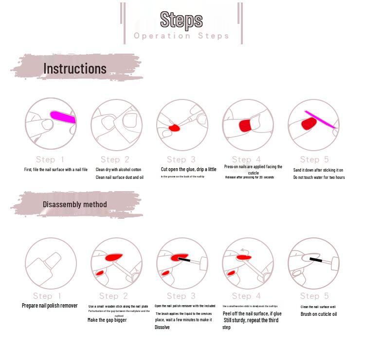 Trendy European & American Heart Butterfly False Nails - Hot-Selling Nail Art Tips