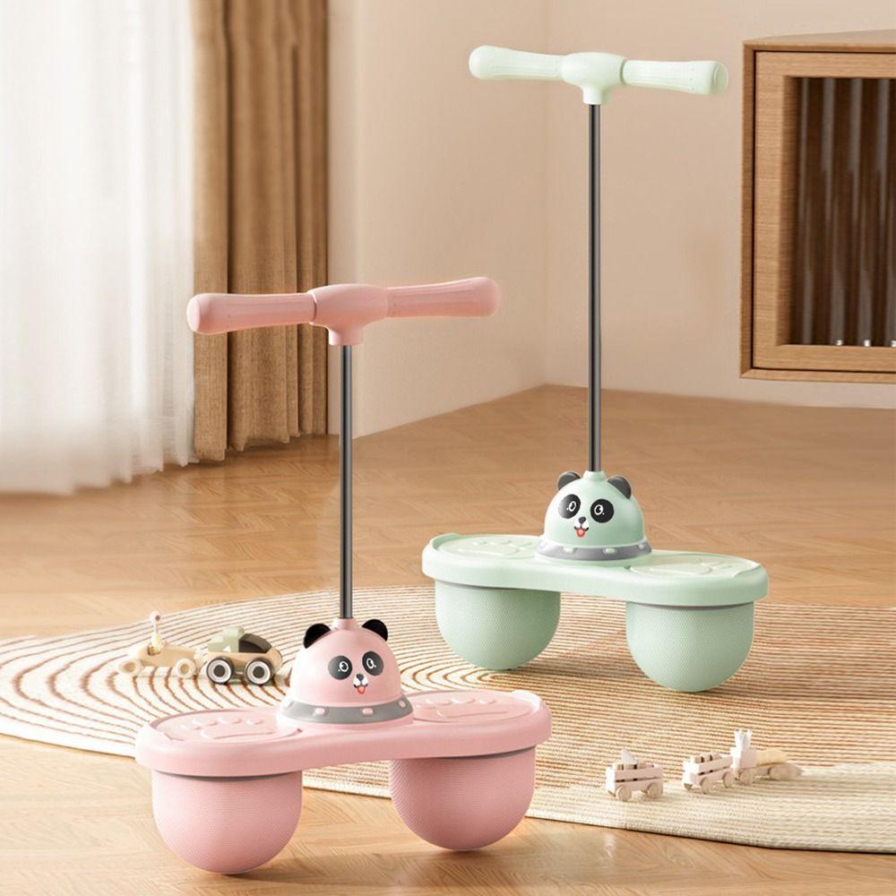 Double Ball Panda Jumping Ball Toys with Handle Elastic Balance Ball Toys Bouncing Toy