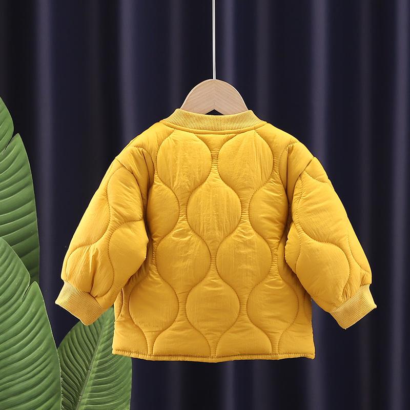 Милое детское пальто, зимняя одежда с хлопковой подкладкой для мальчиков и девочек, утолщенные детские топы с воротником-стойкой