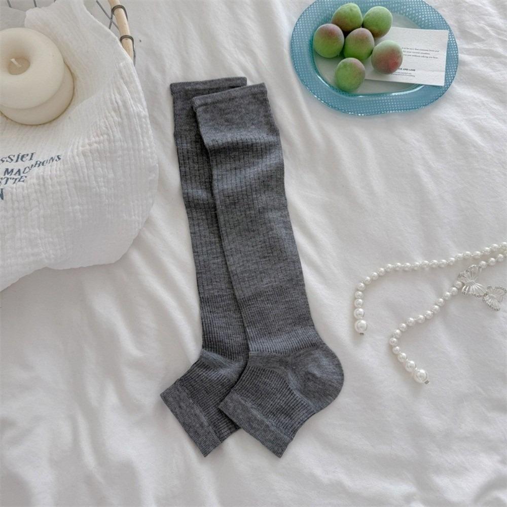 Breathable JK Style Socks Solid Color Ice Silk Socks New Mid-tube Stocking Sweet Girls