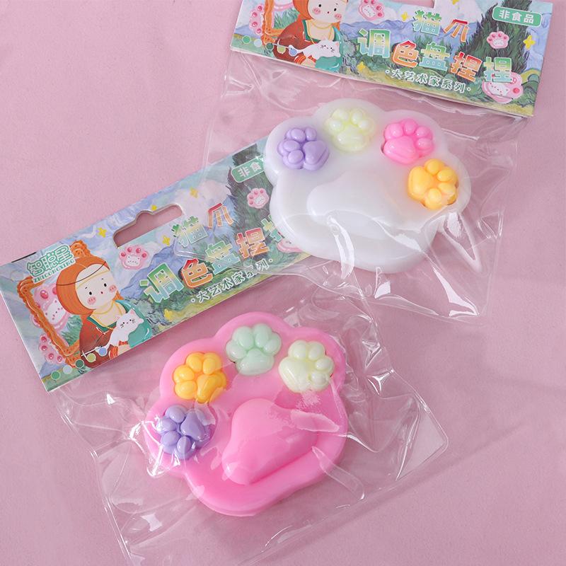 Милая мультяшная кошачья лапка, цветовая палитра, сжимаемые игрушки, мягкие игрушки для снятия стресса, мини-игрушки Kawaii с медленным отскоком, подарки на вечеринку