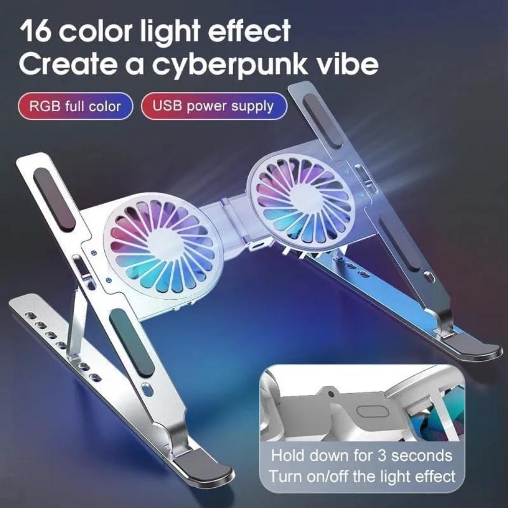 Laptop Cooling Pad with Dual 125mm Fans 1000 RPM Tablet Stand 5 Height Levels Laptops Tablet Holder USB POWERED.