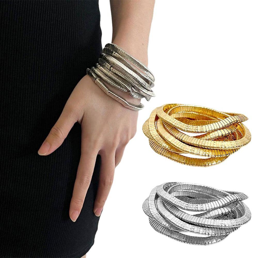 Золотистый гибкий браслет из сплава, многослойный браслет, новый сгибаемый браслет, ювелирные аксессуары