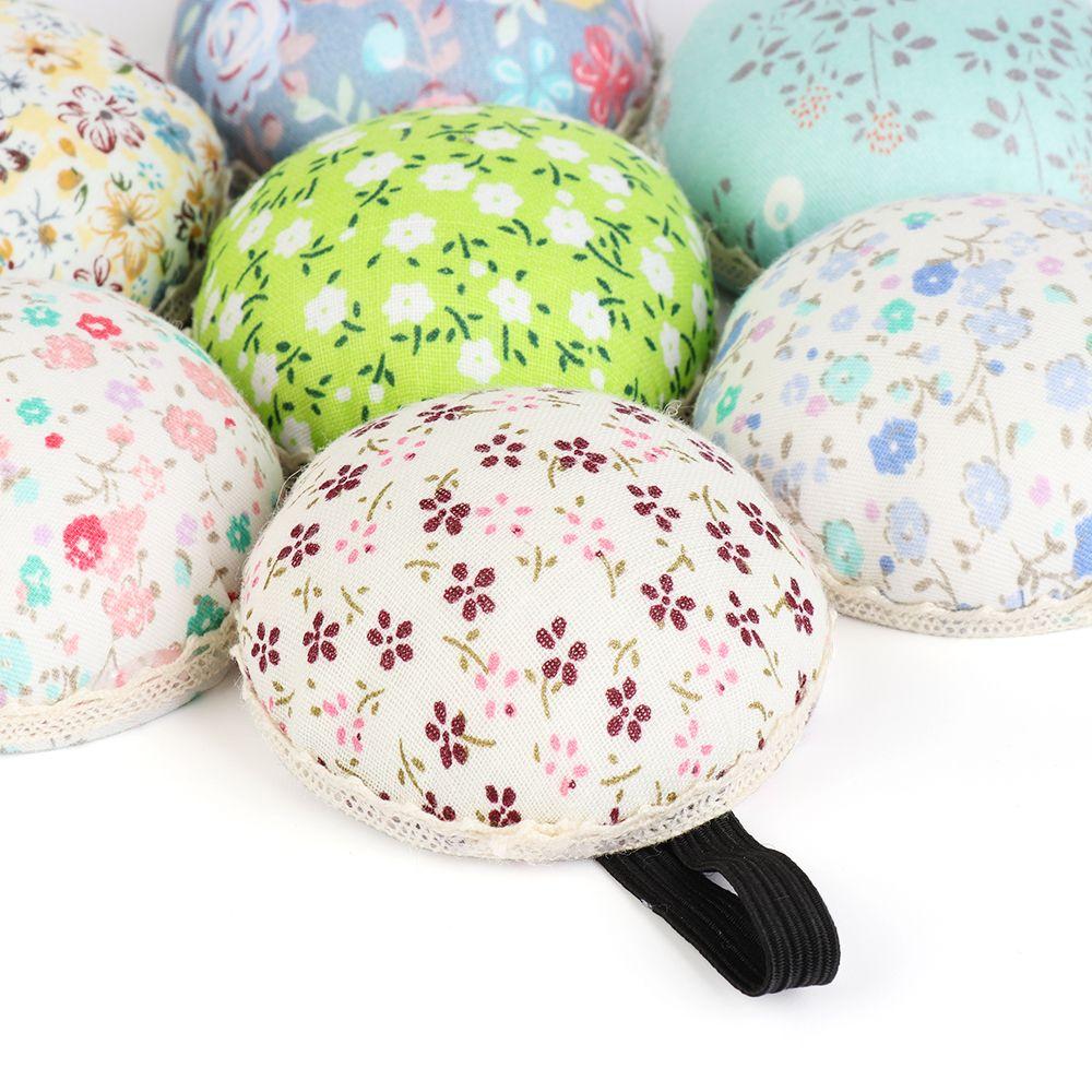 1Pc HOT Ball-Shaped Home Supplies Button Storage Needle Holder Wrist Strap Sewing Pin Cushion Floral