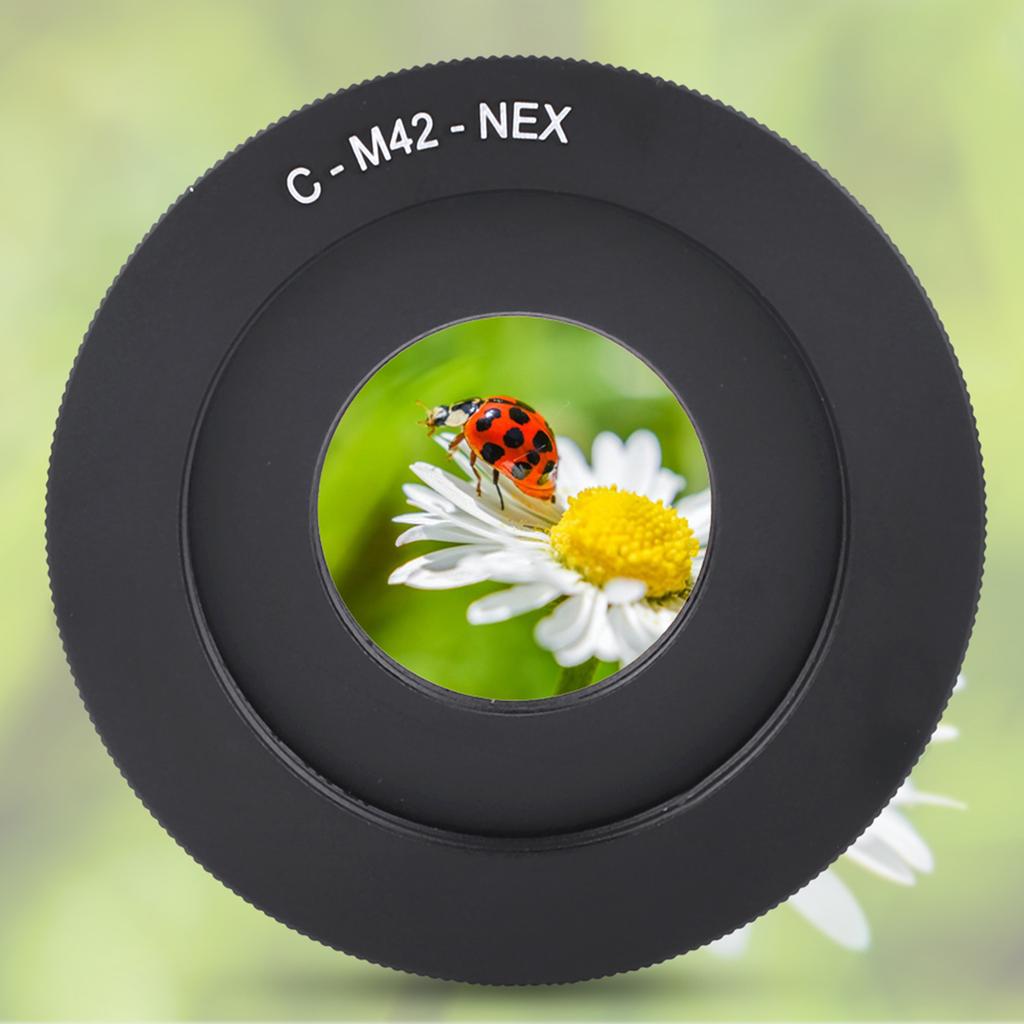 M42 C NEX Black Aluminium Alloy Lens Adapter Ring for M42 C Mount Camera Lens to for Sony NEX Mount Camera
