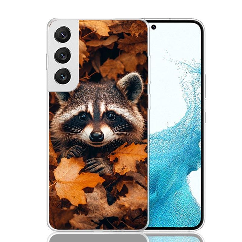 Raccoon Cute Animal Phone Case For Samsung Galaxy S26 Ultra S23 S24 S25 Edge S20 FE S21 S22 Plus Soft Print Shell Cover Fundas G