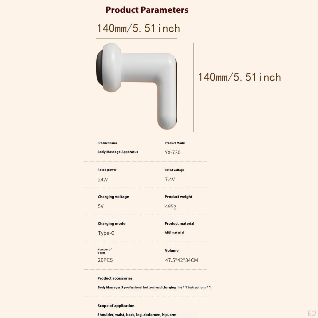 Small Massage Machine Electric Deep Tissue Back Massaging,5 Heads,Fitness Devic, for