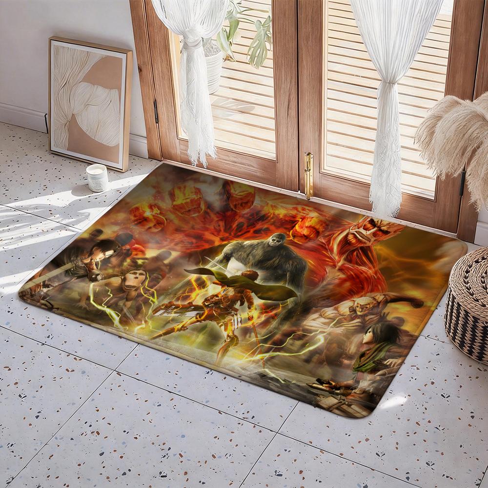 Anime Hot A Attack on Titan Floor Mat Eco Flannel Doormat Non Slip Odorless Indoor Floor Rug Soft Short Plush Home Mat