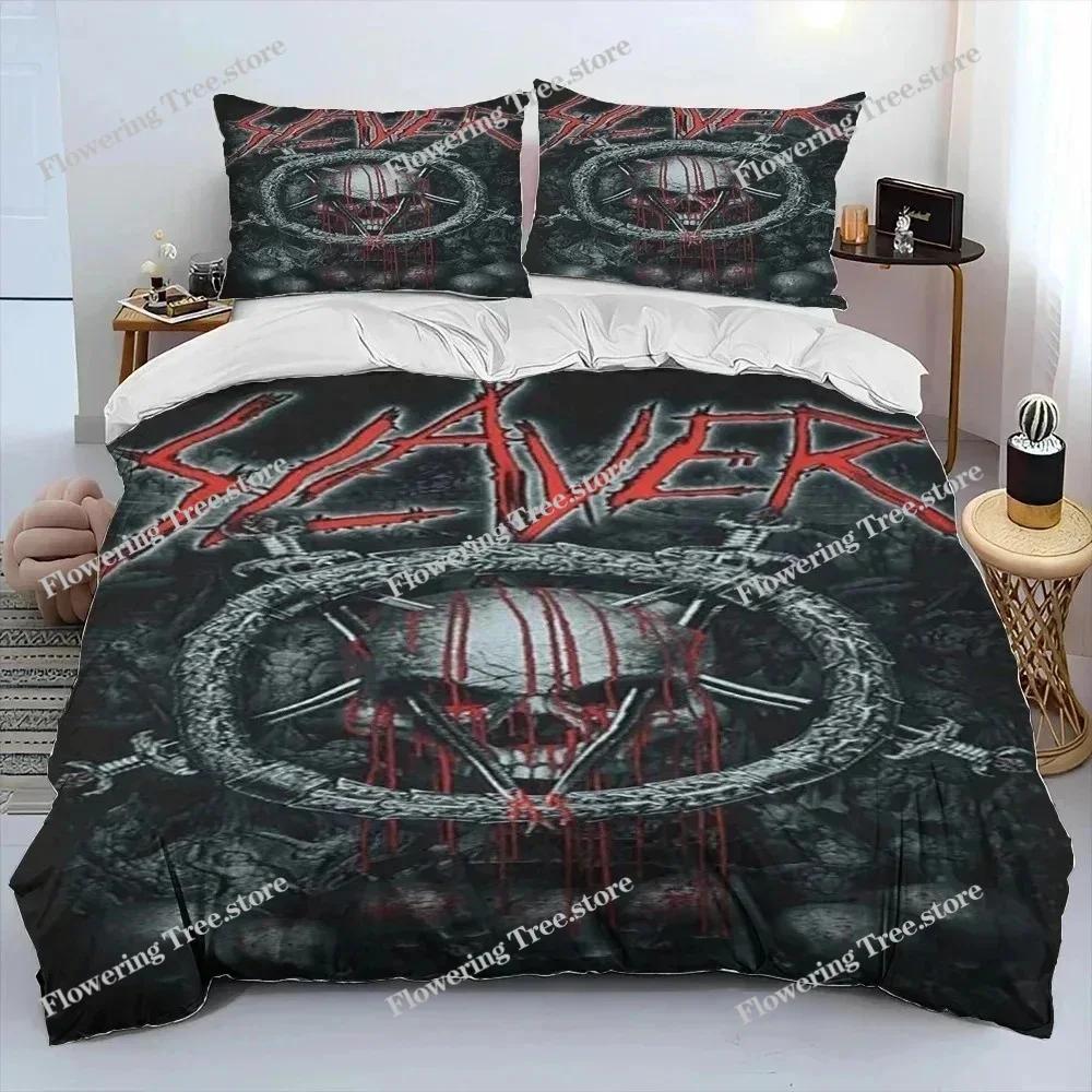 Slayer Heavy Metal Band Music Одеяло Постельное белье, пододеяльник Постельный комплект Одеяло Чехол Наволочка, King Queen Size Постельное белье Детский
