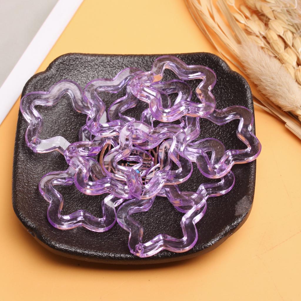 Creative Charms 10Pcs Handmade 30mm Star Loose Beads for Bracelet Earring Making Transparent Material Fashion Acrylic Pentagonal Pendant Beads