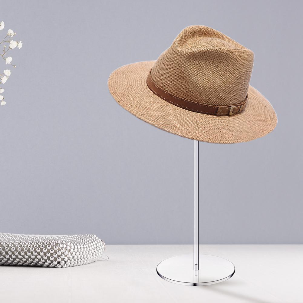 Acrylic Baseball Cap Storage Rack Barbell Pedestal Round Hat Display Stands Sturdy Statue Riser Reusable for Salon Changing Room