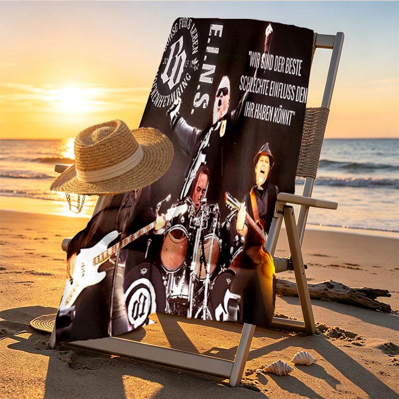 Bohse Onkelz Print Beach Towel Design, Soft, Lightweight. for Home Bathroom, Spa, Pool, Yoga, Surfing, Camping, Gift for Family, Friend