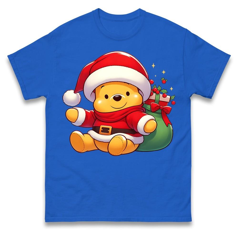 Winnie The Pooh Santa Christmas Tshirt Adorable Festive Family Gift Tee Top