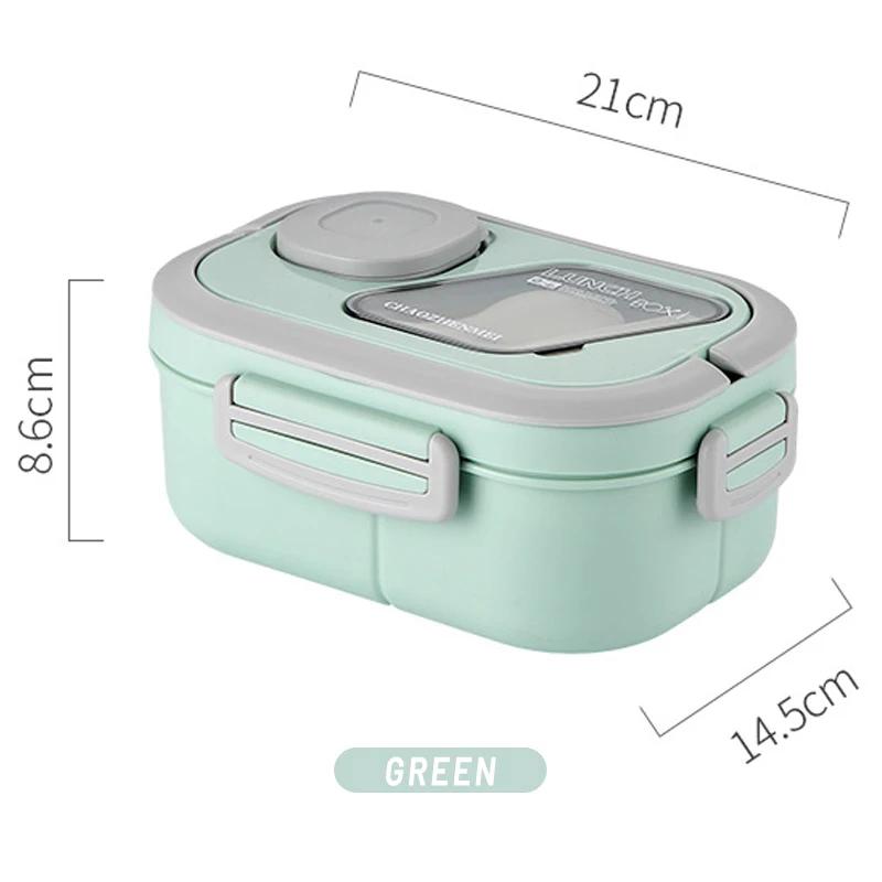 3 Tier Travel-friendly Lunch Box with Sauce Dish Eco-friendly Bento Box Tableware Containers Carrying Handle Meal Snack Food Containers