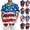 Мужская повседневная рубашка с короткими рукавами и принтом «День независимости»